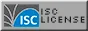 Badge that says 'ISC License' with the logo of the ISC license on the left.